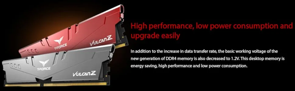 TeamGroup T-Force Vulcan Z 16GB (16GBx1) DDR4 3600MHz Red Desktop RAM overview 3