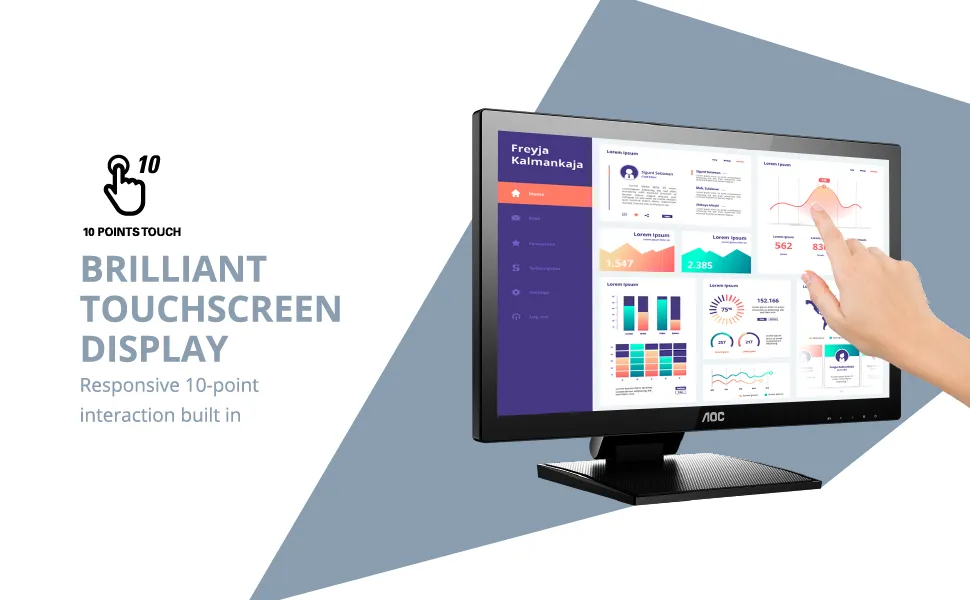 AOC 22P2T 22 Inch Touchscreen Monitor overview 2