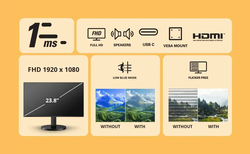 AOC 24B3CF2 24 Inch Monitor overview 5