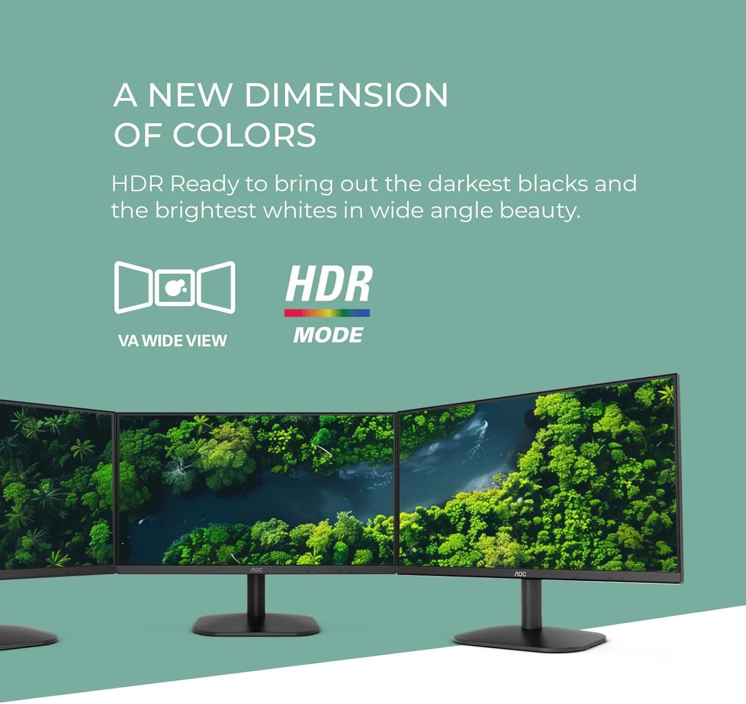AOC 27B2H2 27” Frameless IPS Monitor, FHD 1920x1080, 100Hz, 101% sRGB, for Home and Office, HDMI x2, Low Blue Mode, VESA Compatible, Black overview 4