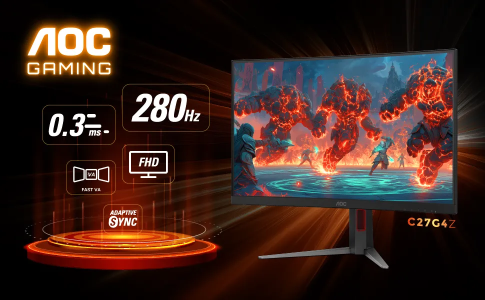 AOC C27G4Z 27 Inch Curved Gaming Monitor overview 1