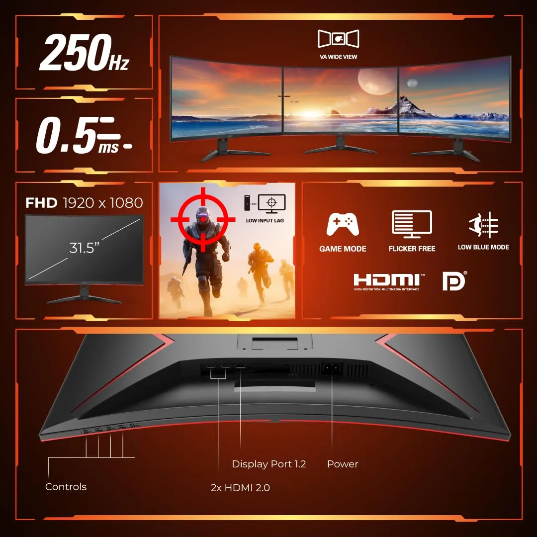 AOC C32G2ZE2 32 Inch Curved Gaming Monitor overview 5