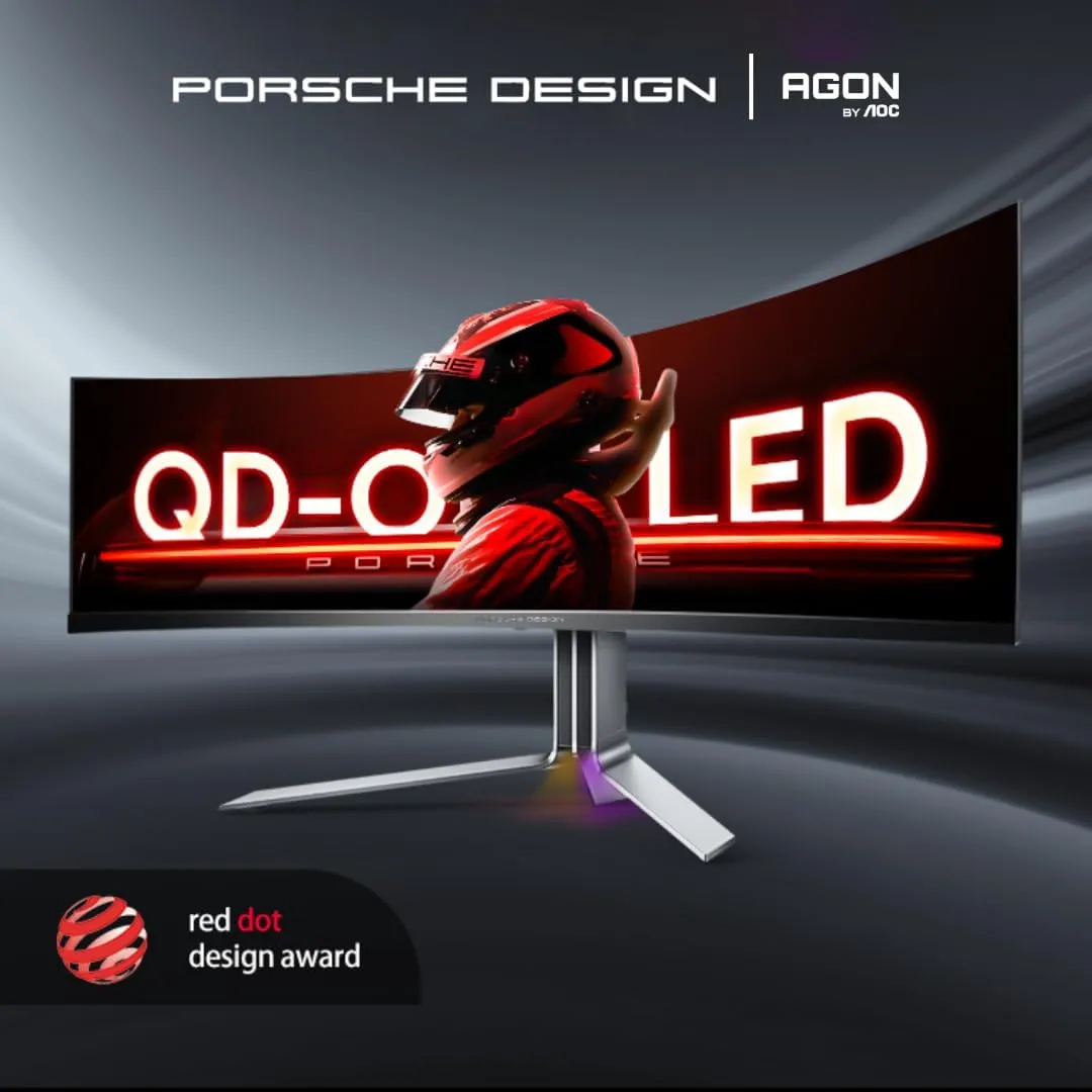AOC PD49 Porsche Design 49 Inch QD-OLED Curved Gaming Monitor overview 1
