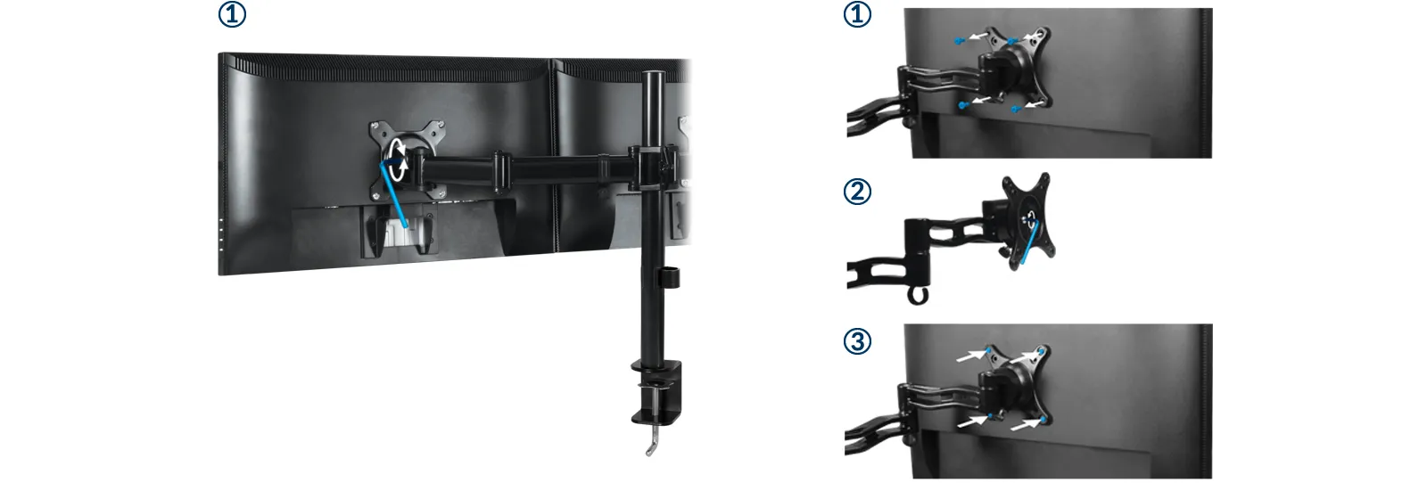 ARCTIC Z2 Basic Dual Arm Monitor Desk Mount (Black) overview 3
