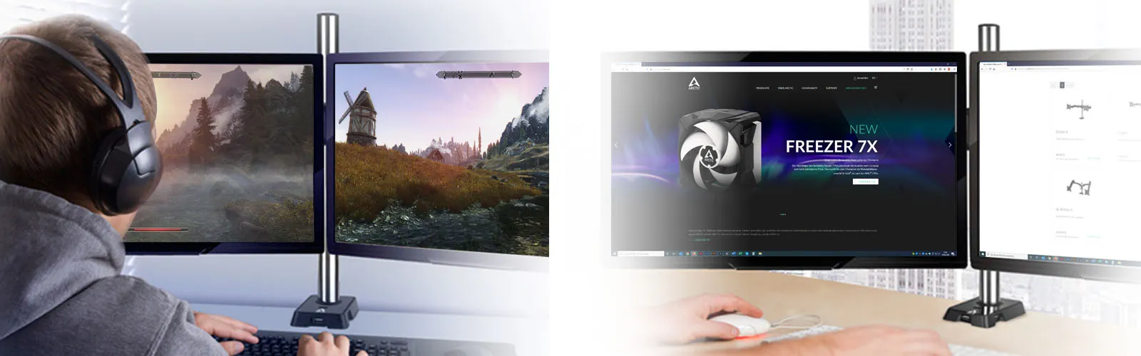 ARCTIC Z2 Gen 3 Dual Arm Monitor Desk Mount overview 1