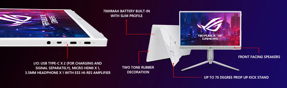 ASUS ROG Strix XG16AHP-W Portable 144Hz Gaming Monitor overview 2