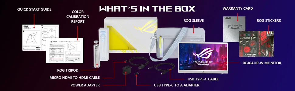 ASUS ROG Strix XG16AHP-W Portable 144Hz Gaming Monitor overview 3