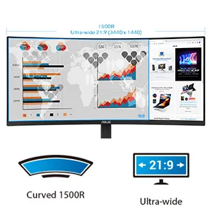 ASUS VA34VCPSR 34 inch 3440x1440 100 Hz Docking Monitor overview 4