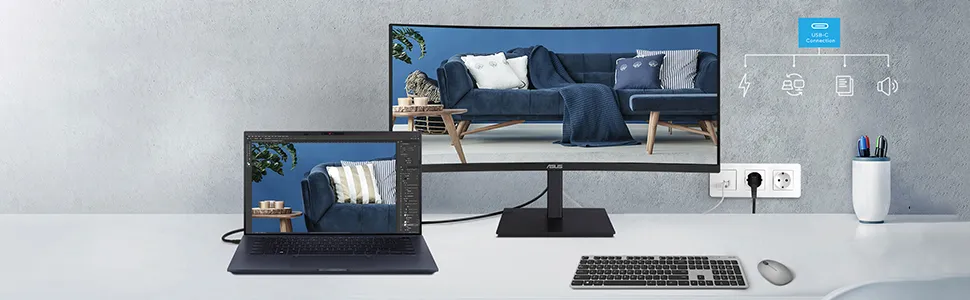 ASUS VA34VCPSR 34 inch 3440x1440 100 Hz Docking Monitor overview 9