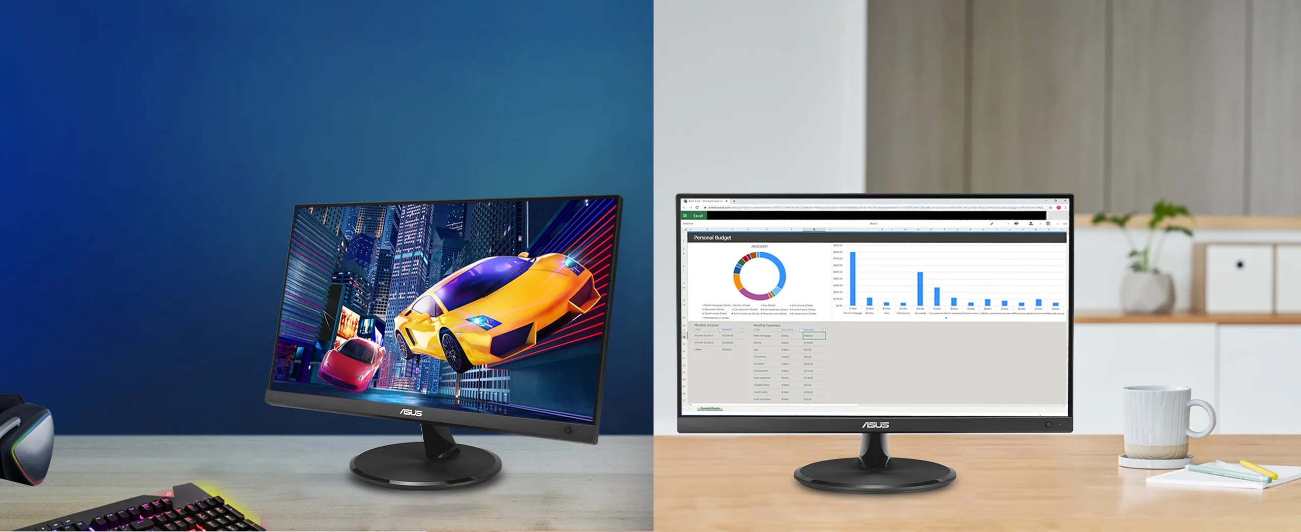 ASUS VP227HF 22" FHD 100Hz 1ms VA Eye Care Gaming Monitor overview 1
