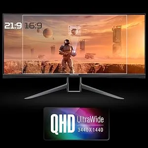 Acer CB342CK 34 Inch (86.36 Cm) IPS Ultrawide (21:9) QHD 3440 X 1440 Pixels LCD Monitor with LED Backlight I AMD Radeon Freesync I HDR Ready, 1MS VRB I 75Hz Refresh | (Silver) overview 4