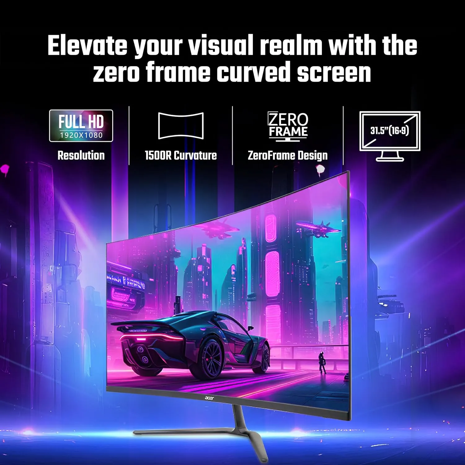 Acer ED320QR H 31.5 Inch Full HD VA Panel 1500R Curved Backlight LED Monitor overview 1