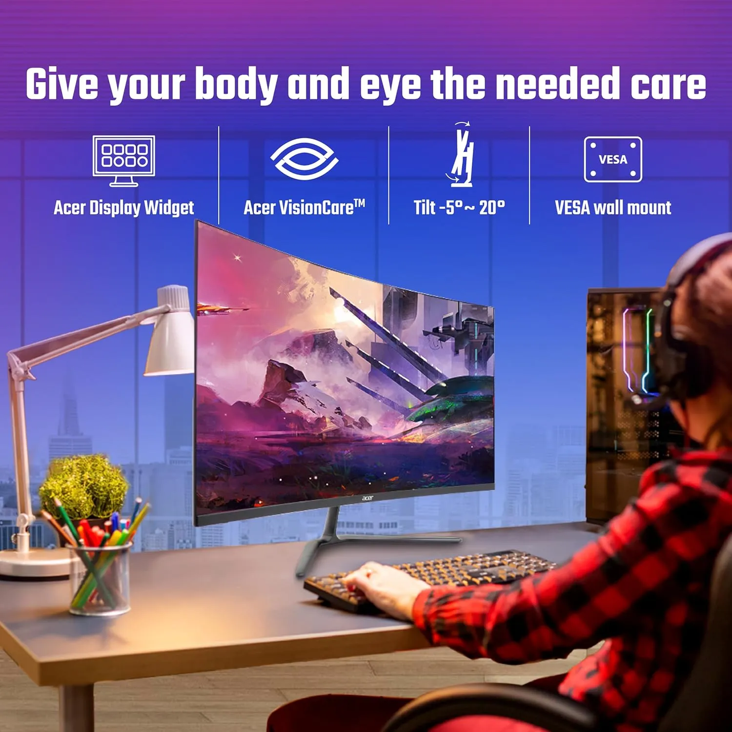 Acer ED320QR H 31.5 Inch Full HD VA Panel 1500R Curved Backlight LED Monitor overview 2