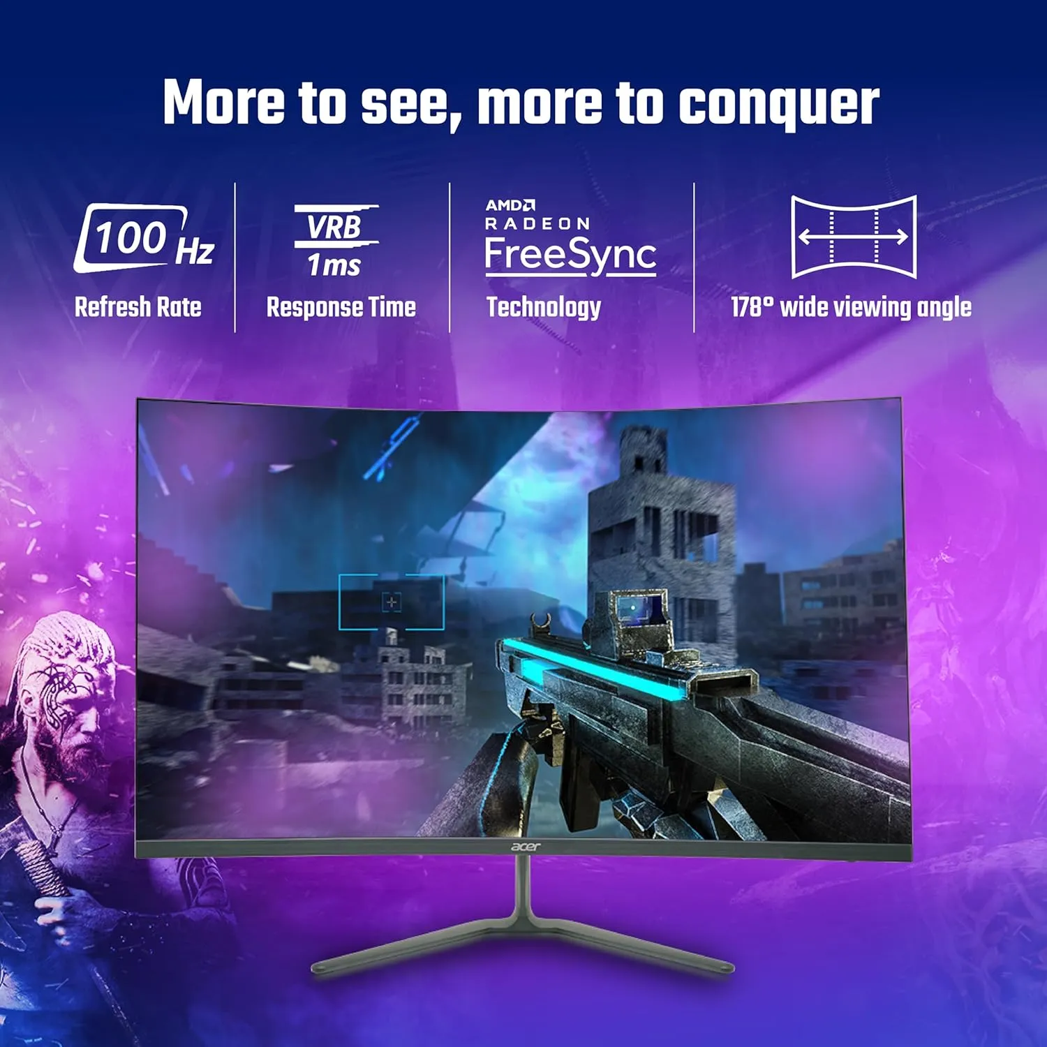 Acer ED320QR H 31.5 Inch Full HD VA Panel 1500R Curved Backlight LED Monitor overview 4