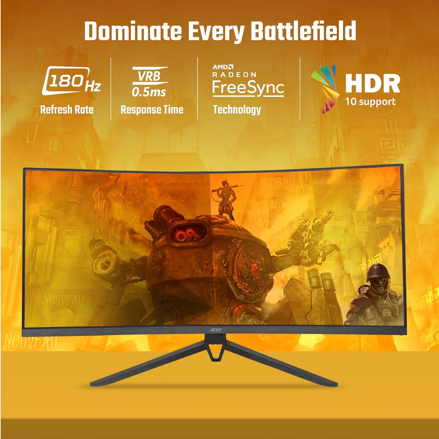 Acer ED343CUR 34 Inch UWQHD (3440x1440) Pixels VA Panel 1000R Curved Backlight LED Monitor overview 1