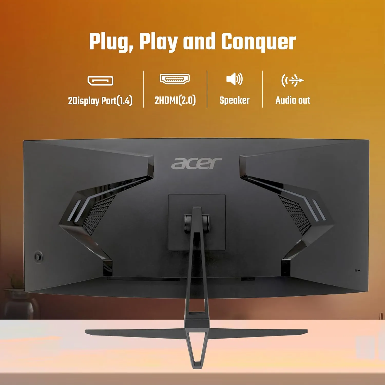 Acer ED343CUR 34 Inch UWQHD (3440x1440) Pixels VA Panel 1000R Curved Backlight LED Monitor overview 3