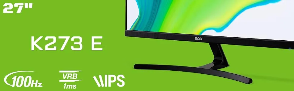 Acer K273E 27 Inch IPS Full HD LCD Monitor overview 1