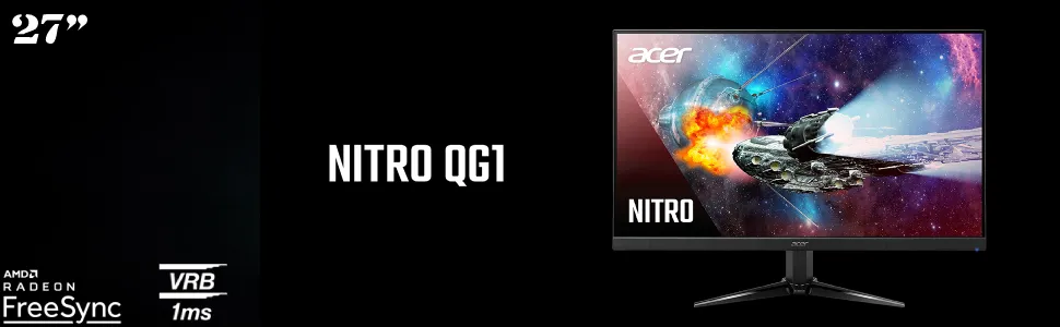 Acer Nitro QG271 27 Inch 100Hz VA Monitor overview 1