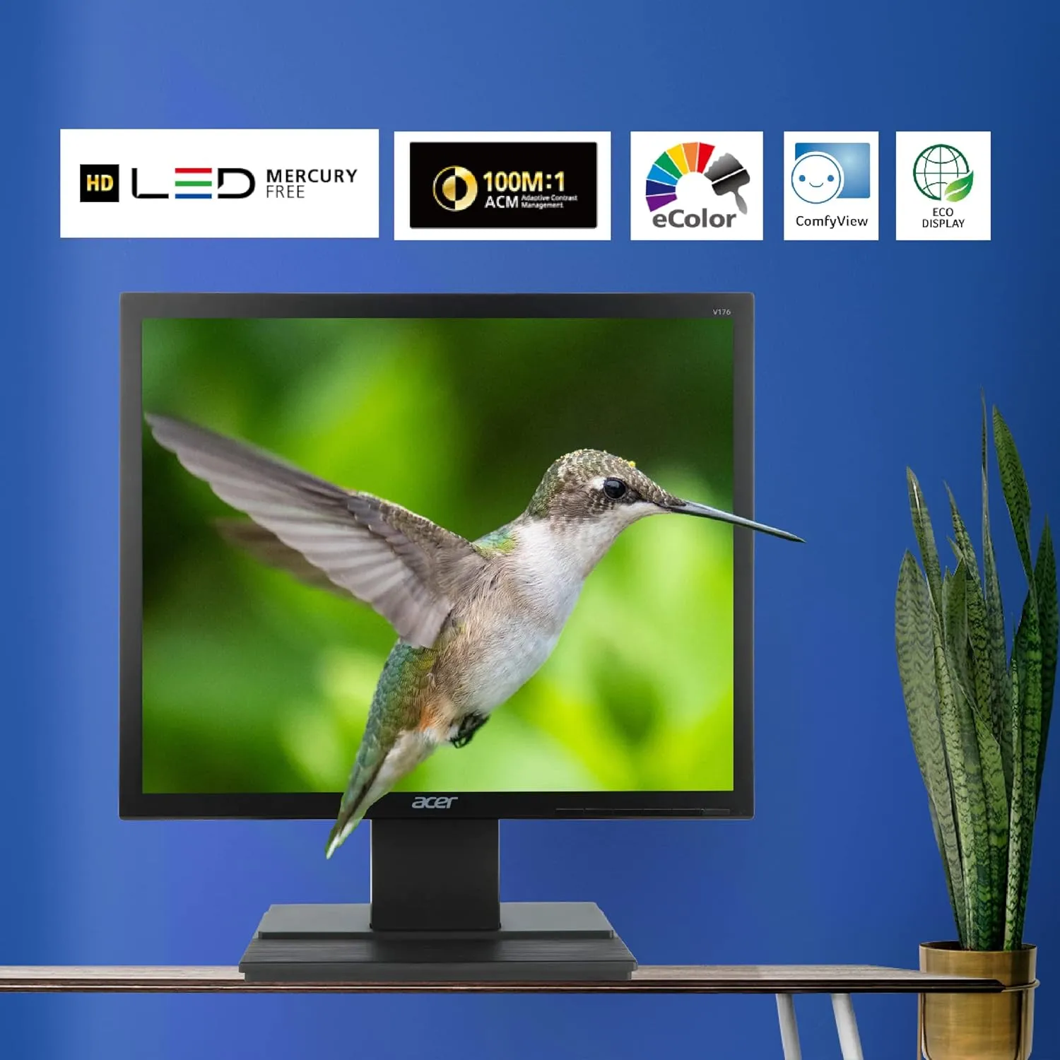 Acer V176L 17-inch(44cm) Square 1280 X 1024 (SXGA) Resolution LED Backlit Computer Monitor (Black) overview 1