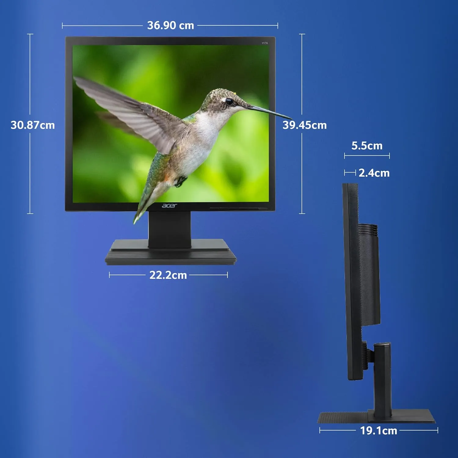 Acer V176L 17-inch(44cm) Square 1280 X 1024 (SXGA) Resolution LED Backlit Computer Monitor (Black) overview 3