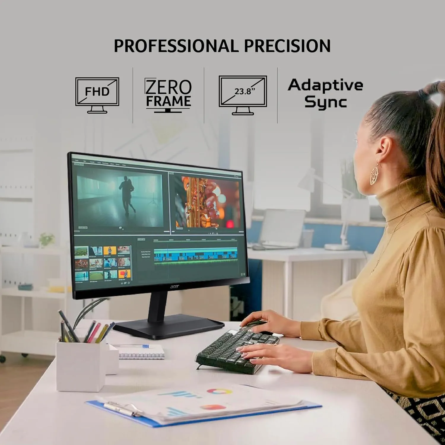 Acer Vt240Y 23.8 Inch IP Full Hd 10 Point Touch Backlit Led LCD Monitor (Black) overview 1