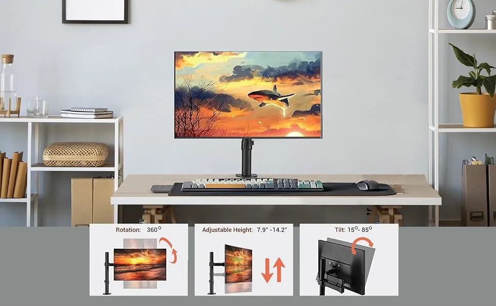 Ant Esports MA112 Dual Arm Articulating Monitor Desk Mount (Black) overview 2