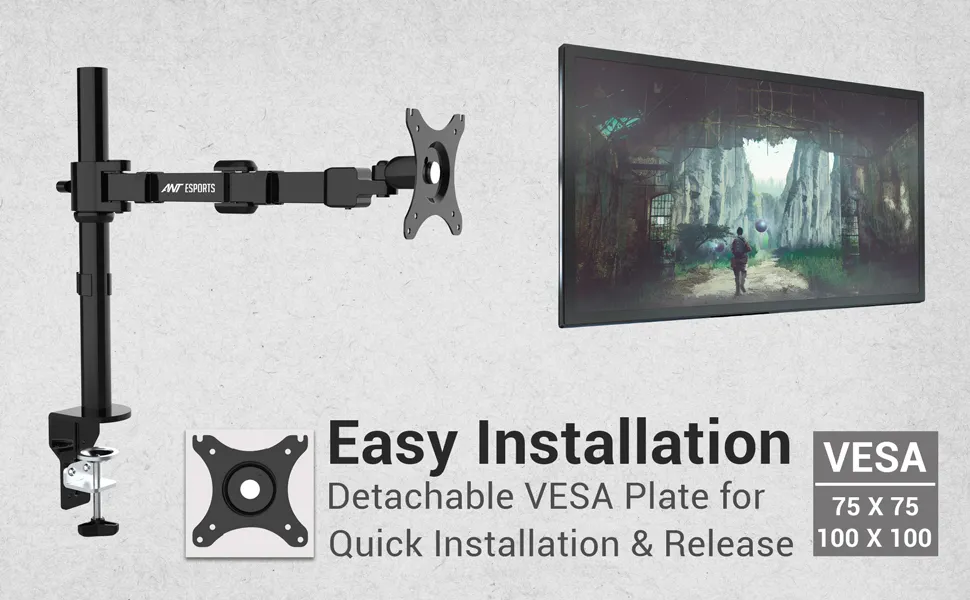 Ant Esports MA112 Dual Arm Articulating Monitor Desk Mount (Black) overview 4