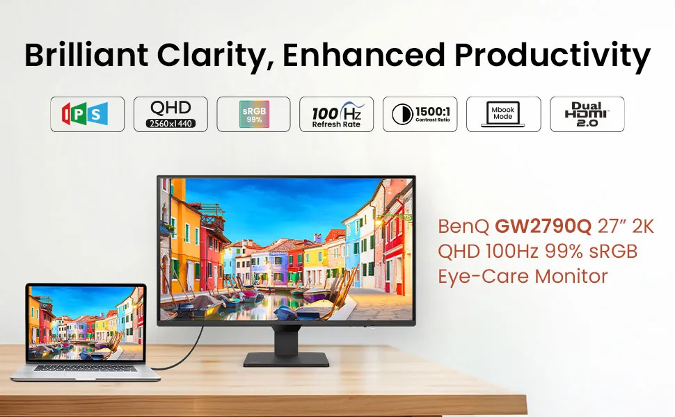 BenQ GW2790Q 27" Inch 2560x1440p 100Hz 2K QHD IPS Monitor overview 1