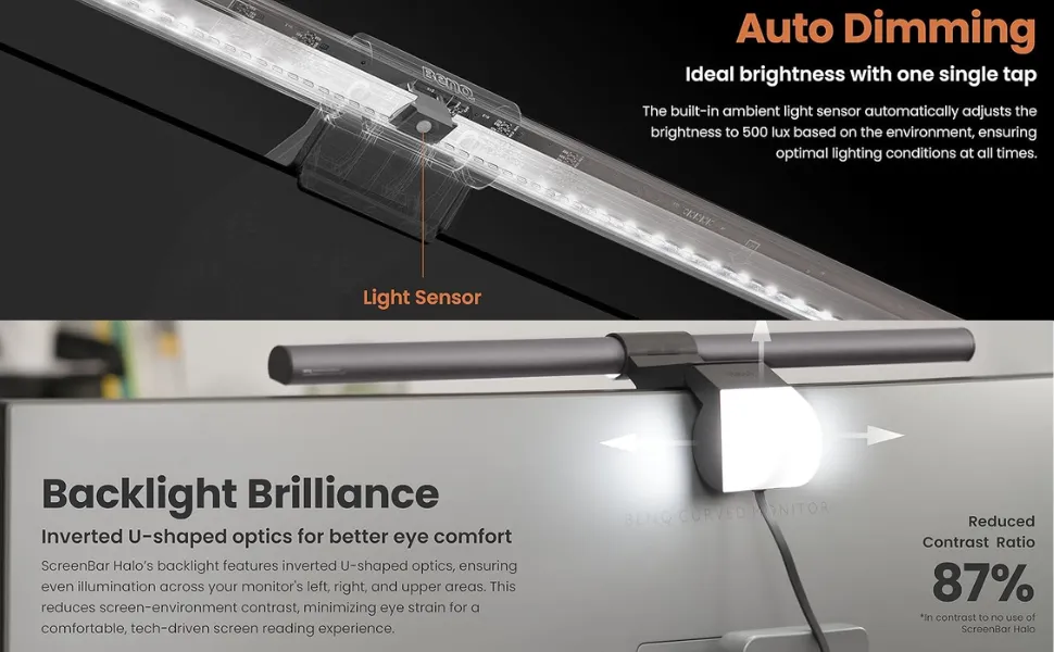 BenQ ScreenBar Halo LED Monitor Light Lamp with Wireless Controller overview 4