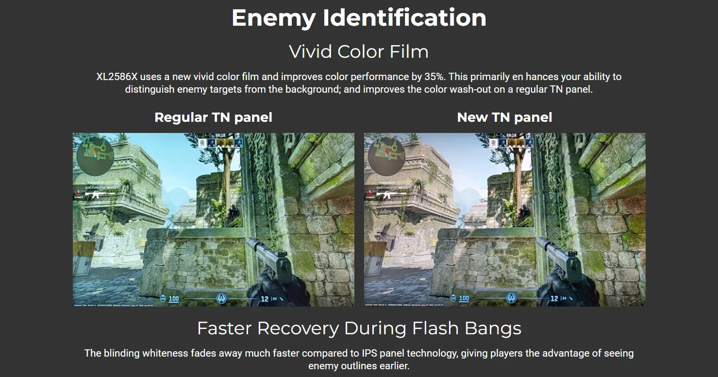 BenQ Zowie XL2586X Fast TN 540Hz DyAc™ 2 Gaming Monitor overview 6