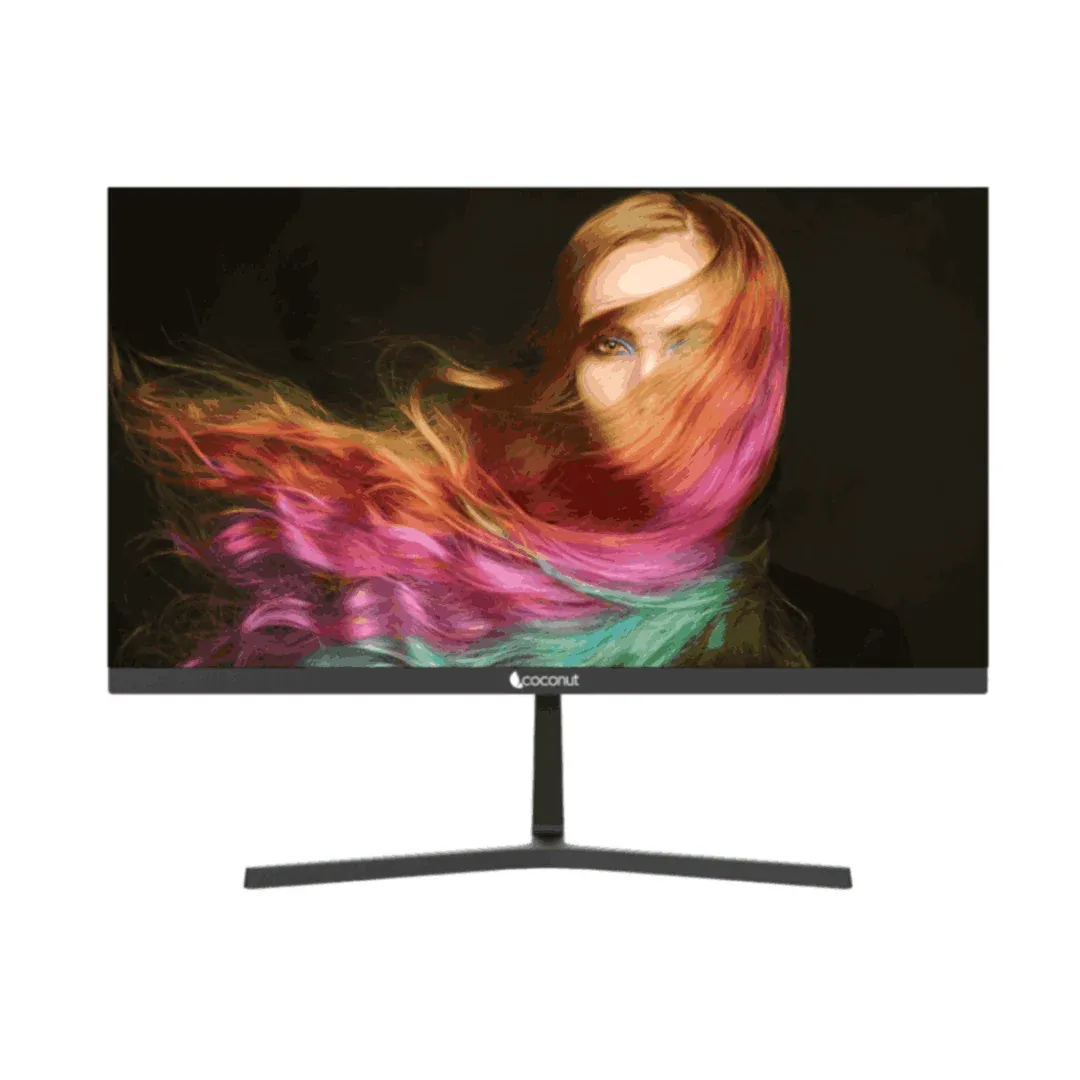 Coconut 22 Inch LED Frameless Ultra slim HD Monitor 75Hz Refresh Rate 1080p - Black overview 1