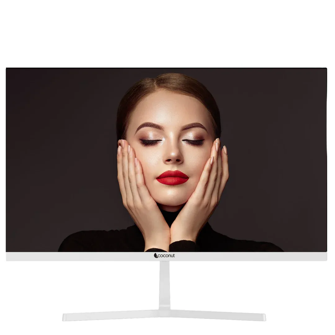 Coconut 24 Inch LED Frameless Ultra slim HD Monitor, 75Hz Refresh Rate, 1080p - White overview 2