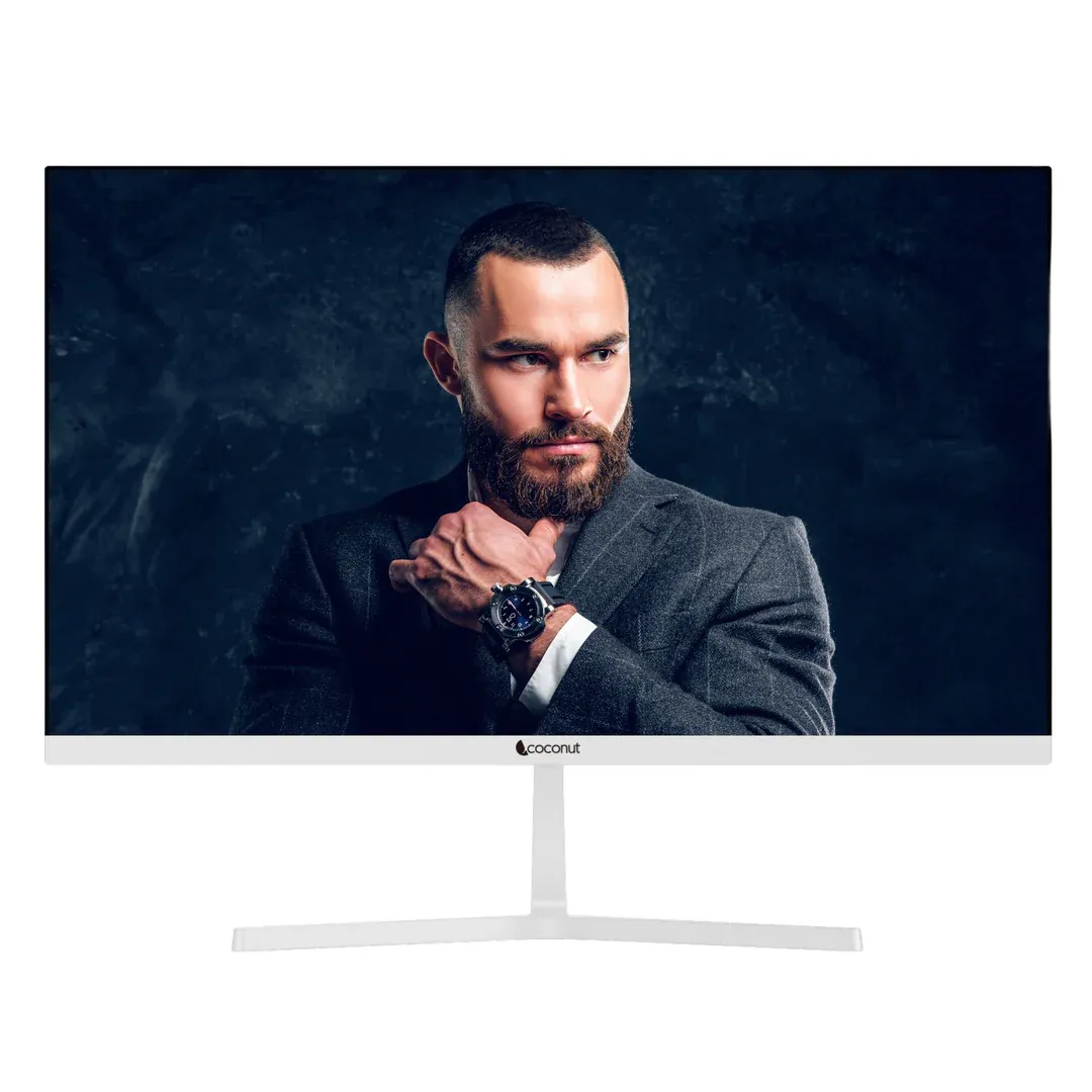 Coconut 27 inch LED Frameless Ultra slim HD Monitor, 75Hz Refresh Rate, 1080p White overview 1