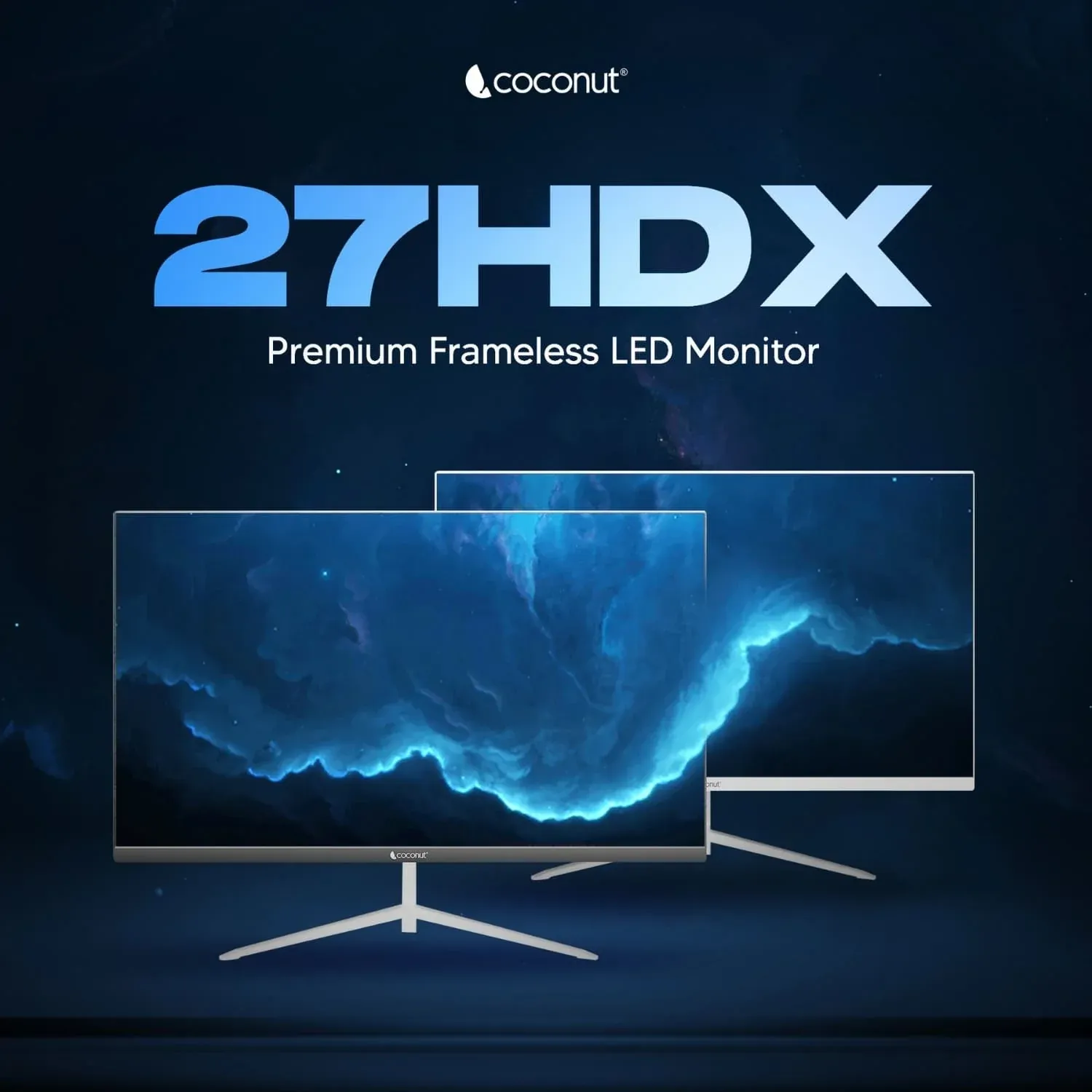 Coconut 27HDX 27 inch Frameless Ultra Slim Curved Monitor, 100 Hz Refresh Rate, 1080p overview 1