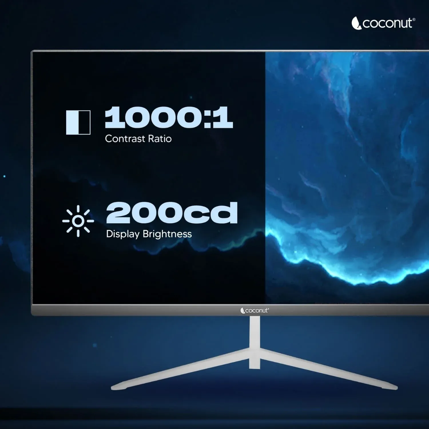 Coconut 27HDX 27 inch Frameless Ultra Slim Curved Monitor, 100 Hz Refresh Rate, 1080p overview 3