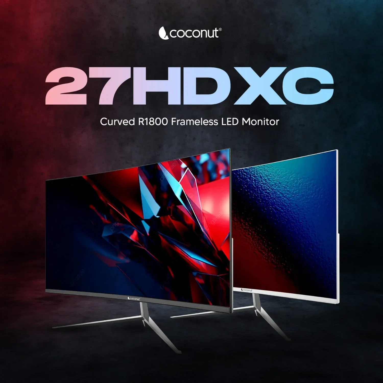 Coconut 27HDXC 27" Frameless Ultra Slim Curved Monitor, 100 Hz Refresh Rate, 1080p overview 1