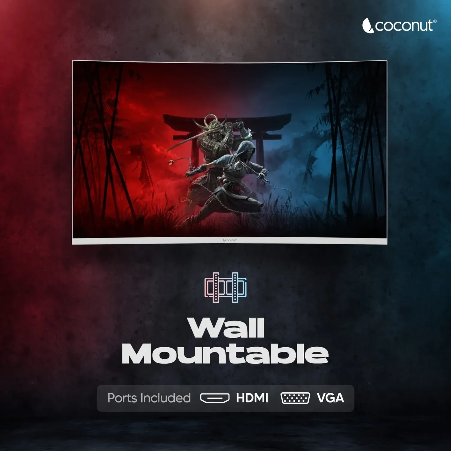 Coconut 27HDXC 27" Frameless Ultra Slim Curved Monitor, 100 Hz Refresh Rate, 1080p overview 5