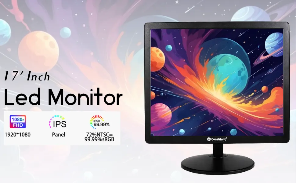 Consistent 1804 17' Inch Led Monitor, Black overview 1