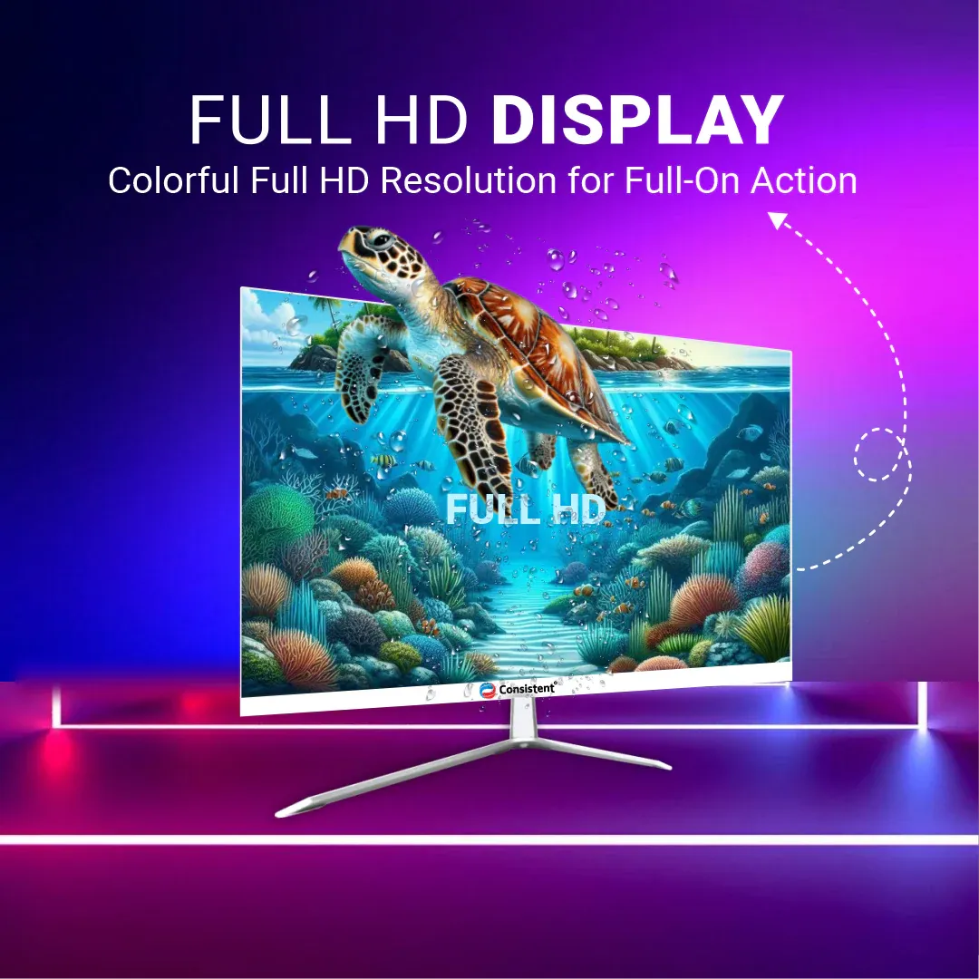 Consistent 2400 23.8" inch (60.5 cm) Wide Display 1920 x 1080 Pixels Full HD Ultra-Slim Frameless Monitor- HDMI, Inbuilt Speakers (BLACK) 3 Years Warranty overview 4