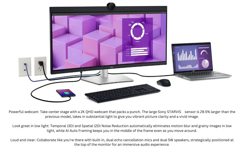 Dell 34" Curved Video Conferencing Monitor (P3424WEB) overview 8