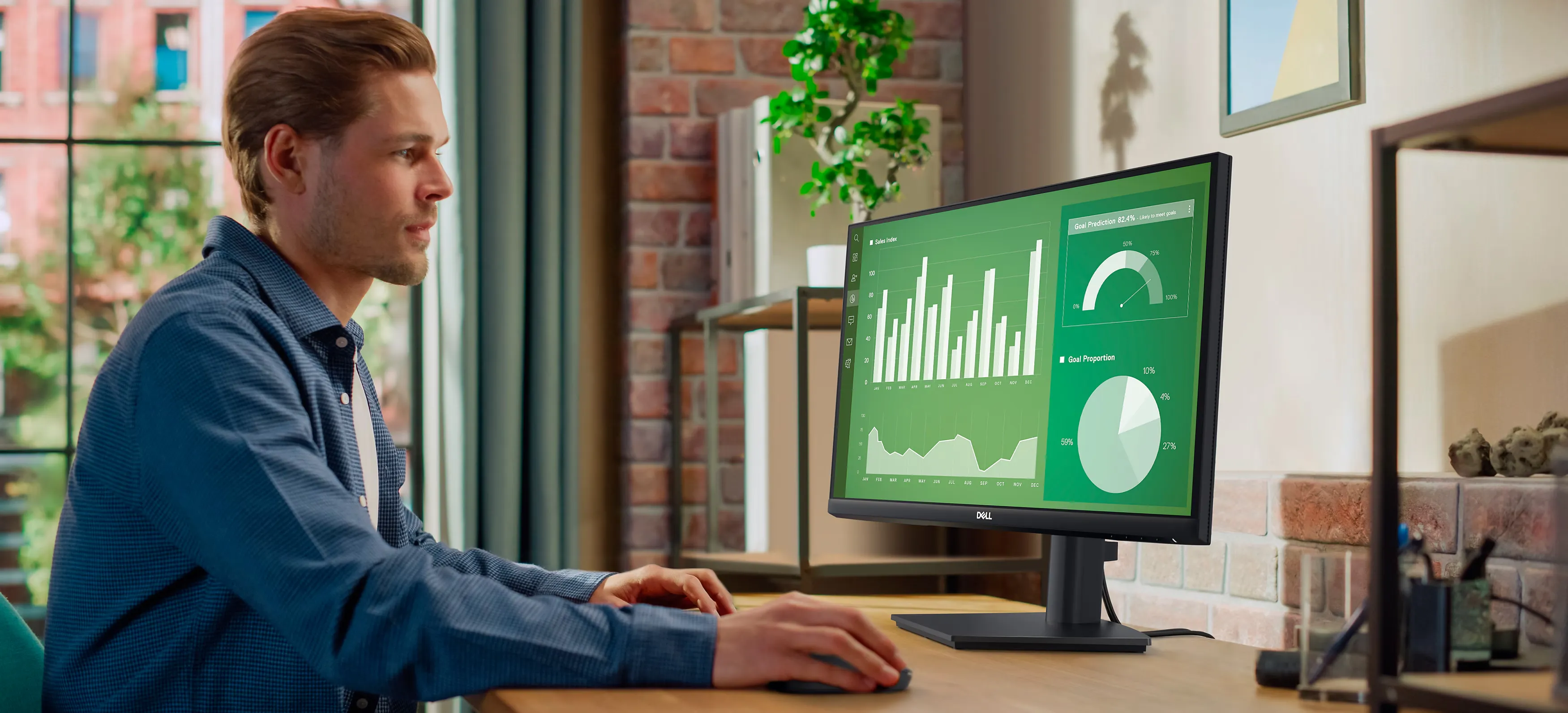 Dell E2424HS 24 inch FHD LED-backlit LCD Monitor with 5ms Response Time and Built-in Speakers overview 1