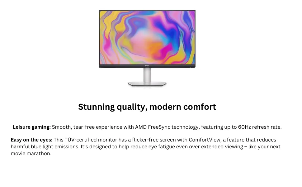 Dell S2722QC 27-inch 4K UHD 3840 x 2160 60Hz Monitor overview 4