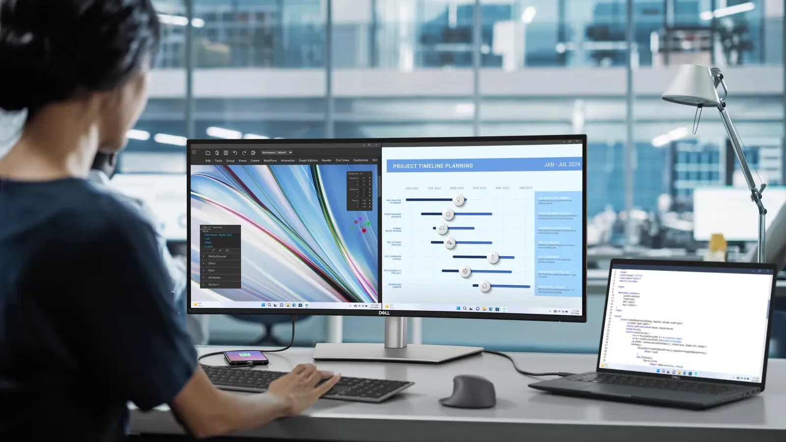 Dell UltraSharp 34 Curved Thunderbolt™ Hub Monitor - U3425WE overview 1