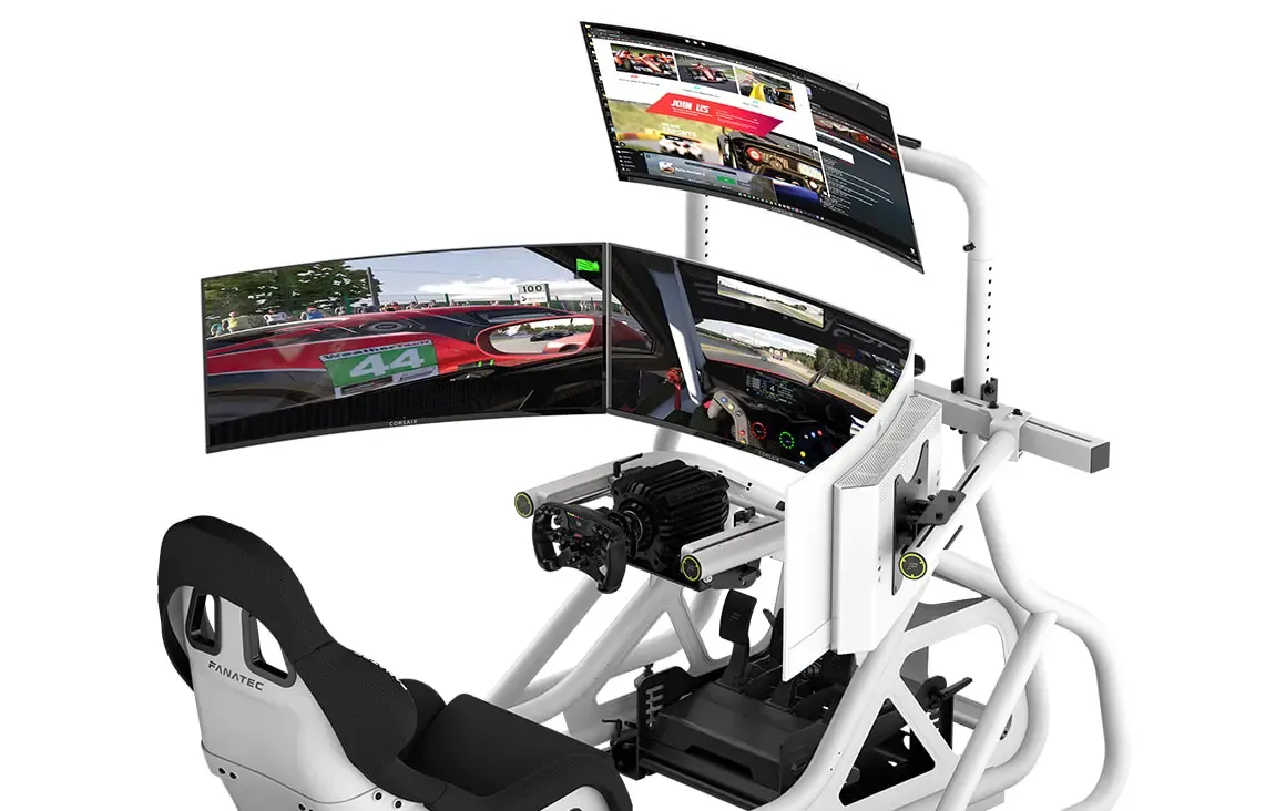 Fanatec GT Cockpit Triple Monitor Expansion Kit (White) overview 1