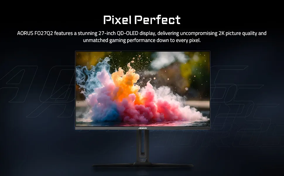 Gigabyte AORUS FO27Q2 27" Inch OLED 1440p 240 Hz Gaming Monitor (Black) overview 2