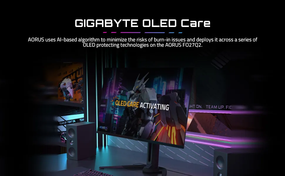Gigabyte AORUS FO27Q2 27" Inch OLED 1440p 240 Hz Gaming Monitor (Black) overview 5