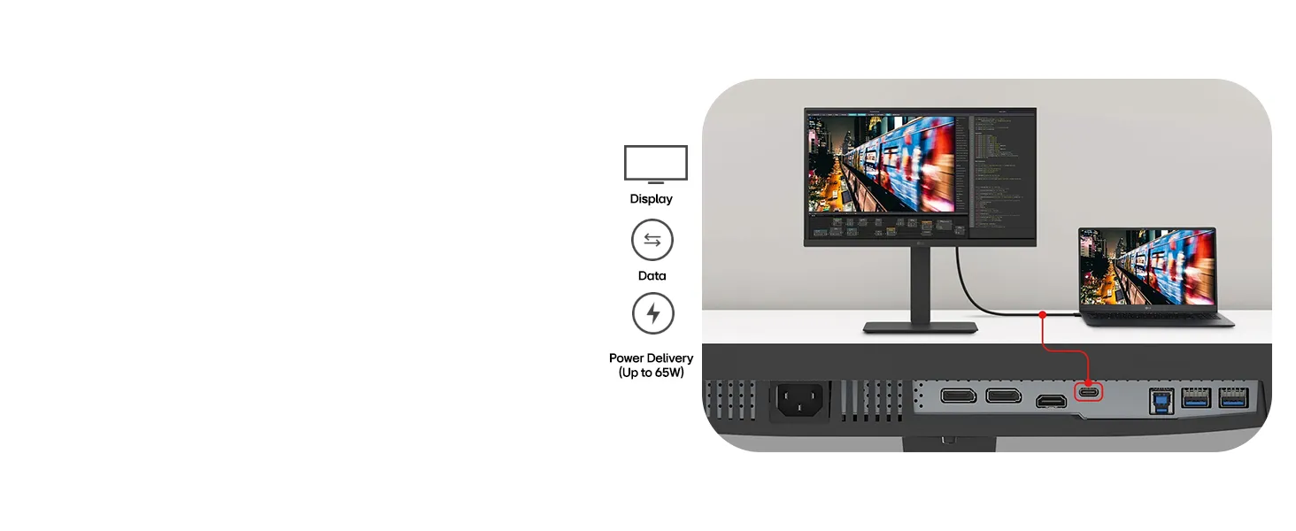 LG 24BA650 24" IPS Full HD (1920 x 1080) 100Hz Monitor (Black) overview 3
