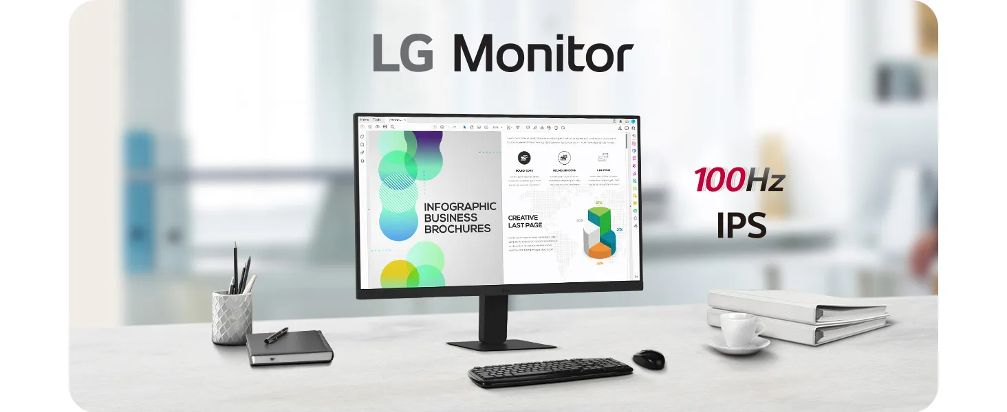 LG 24U631A 24 Inch 100Hz IPS QHD (2560x1440) Monitor (Black) overview 1