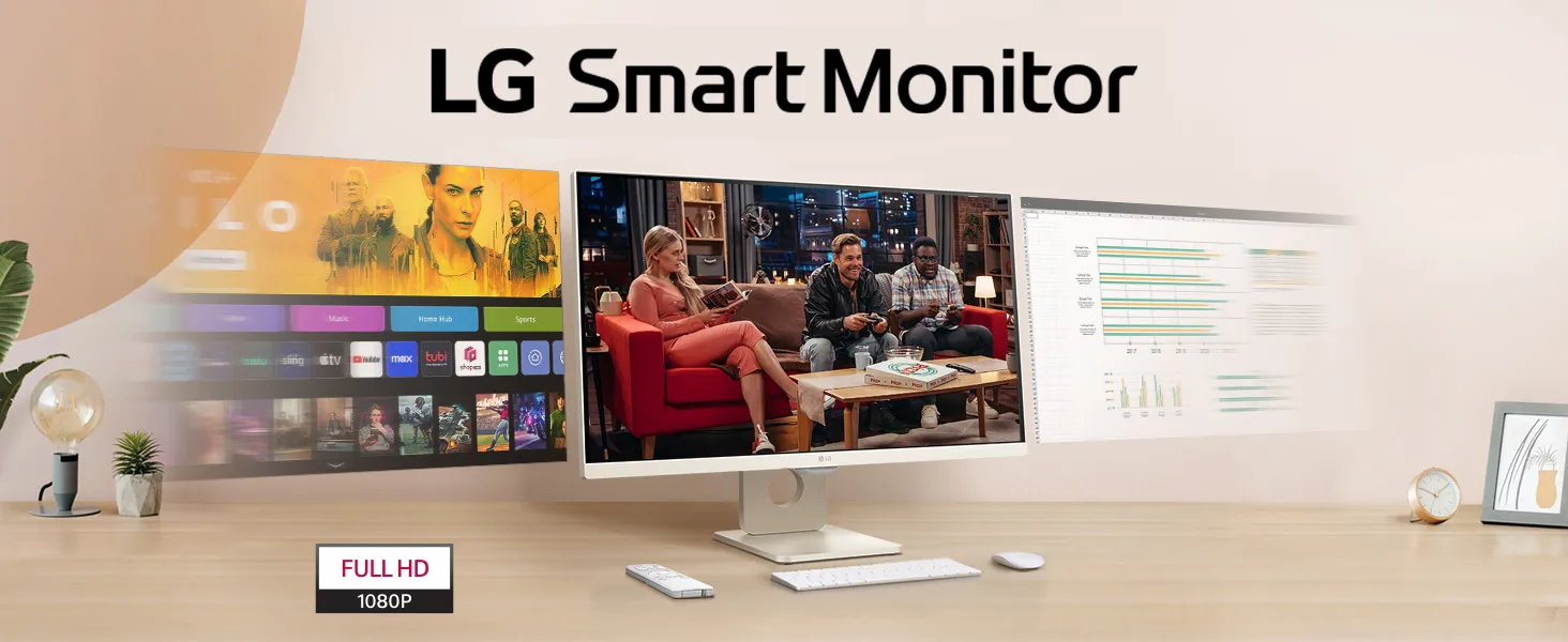 LG 25SR50F-W 25-Inch (1920x1080) IPS Display Smart Monitor (White) overview 1