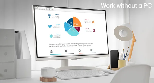 LG 27SR75U-W 27 inch 4K UHD (3840x2160) IPS HDR10 USB Type-C 65W PD Smart Monitor overview 3